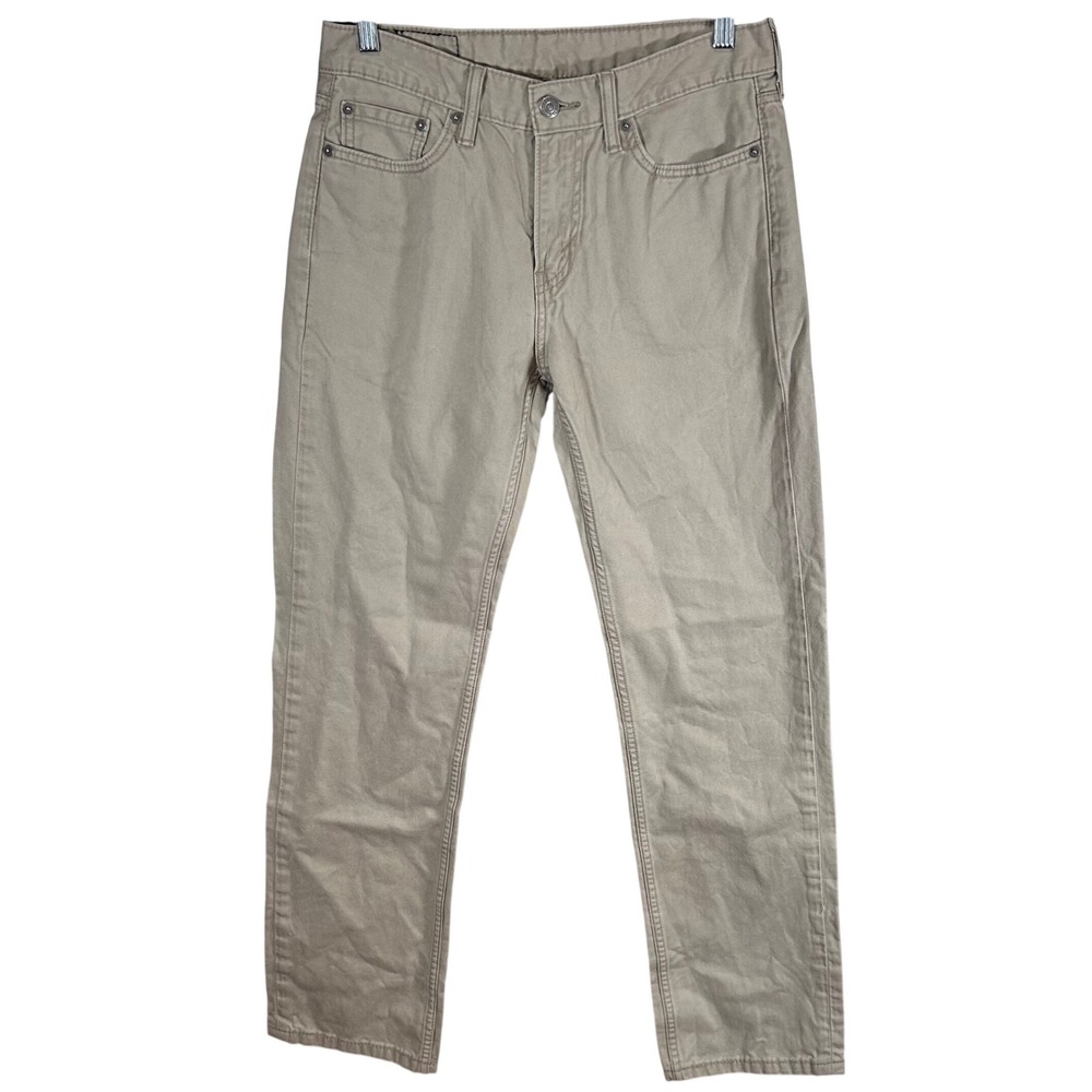 Levis 514 Straight Fit Pants Mens 30x32 Khaki Tan Cotton Twill 00514-0407